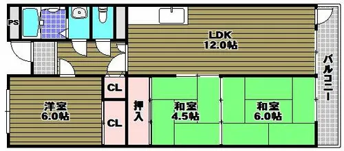 プレアール喜多【3階】の間取り