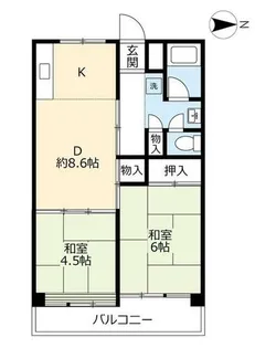 UR尾上【0011016号室】の間取り