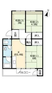 UR花山東【0230801号室】の間取り