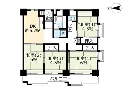 UR南港わかぎの【0420406号室】の間取り