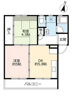 UR逆瀬川【0010406号室】の間取り