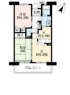 URアルビス緑丘【1020503号室】の間取り