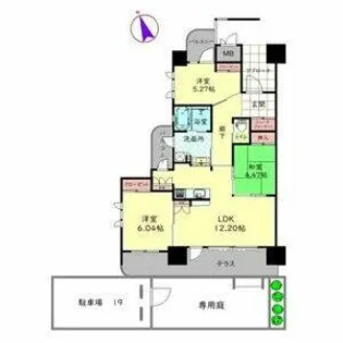 グランドパレス熊本町プレミアム【1階】の間取り