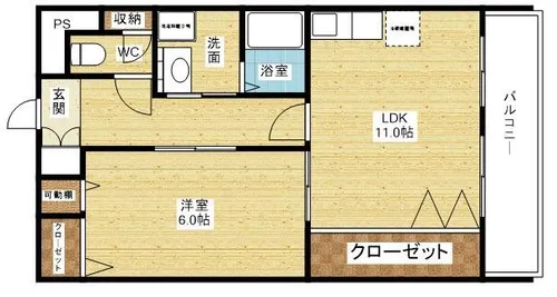 新大阪パークハイツ【6階】の間取り