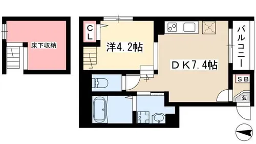 カーサヴェルデ【1階】の間取り