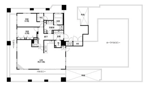 アウレリア四天王寺夕陽丘【1401号室】の間取り