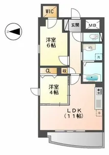 サンエスケーイワタ名城【9階】の間取り