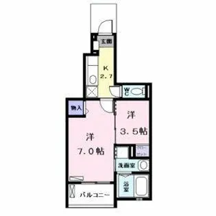 ベルドゥーラ【105号室】の間取り