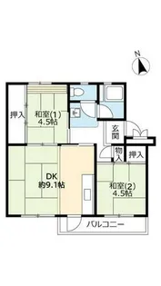 UR有野【B450408号室】の間取り