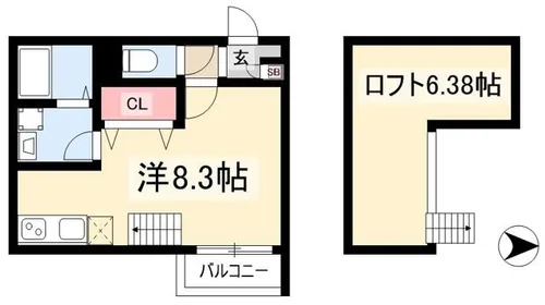 Patina砂田橋 (パティーナ砂田橋)【202号室】の間取り