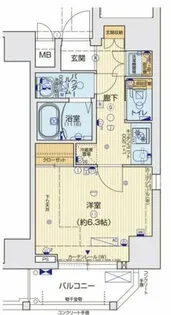 ララプレイス京町堀プロムナード【9階】の間取り