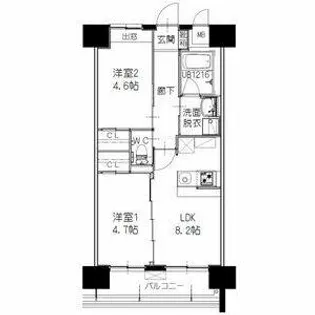 ヒルクレスト寺塚【704号室】の間取り