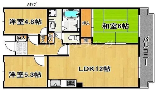 ラフィネ末広【4階】の間取り