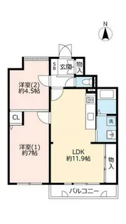 URシティコート寝屋川【0000103号室】の間取り