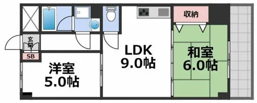 シャトー寿楽【8階】の間取り