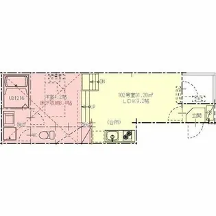 エスポワール中村【1階】の間取り
