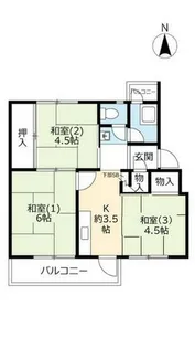 UR香里【D020304号室】の間取り