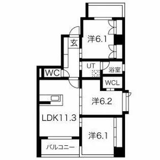 ヒルクレスト小倉高峰グランデ【5階】の間取り