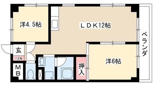 第3フクマルビル【6C号室】の間取り