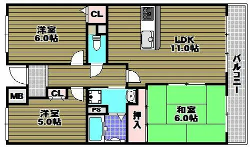 ウエストコート【3階】の間取り