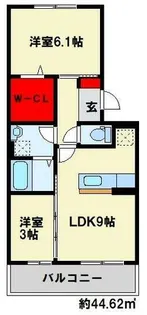 ボヌールチヒロ【105号室】の間取り