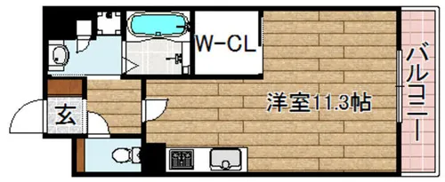 シャーメゾンミッド高槻【102号室】の間取り