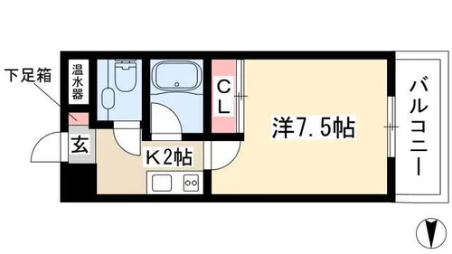 フロンティアタワー名駅南【310号室】の間取り