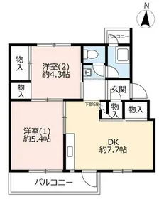 UR香里【D220304号室】の間取り
