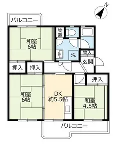 UR金鶏【0020508号室】の間取り