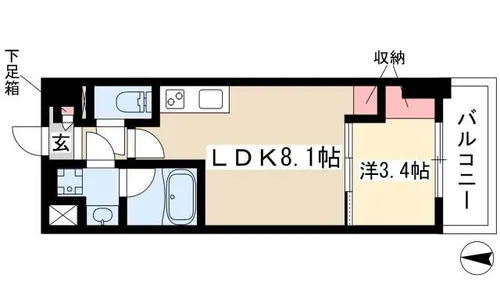 ポルタニグラ大須【10階】の間取り