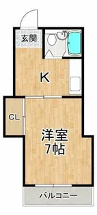 WEST VILLAGE(ウエストヴィレッジ)【3階】の間取り