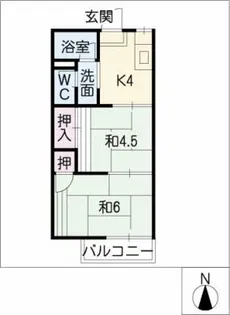 タウニー中須【1階】の間取り