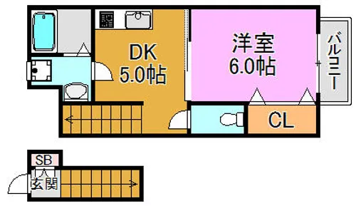 サンライズ【2階】の間取り