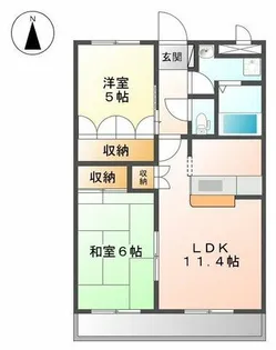 ピーチ・エクセラン【102号室】の間取り