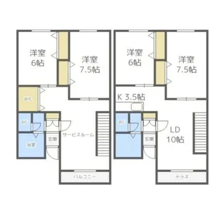 北海道札幌市西区西野七条5丁目【アパート】の間取り