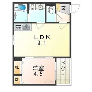 ニスム御崎【4階】の間取り