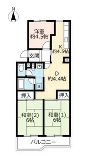 UR千里春日台【0010214号室】の間取り