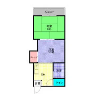 ハイツ北之町C棟【201号室】の間取り