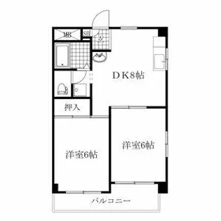 クイーンズタウン愛豊【4階】の間取り