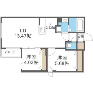 S-RESIDENCE琴似本通avanta【4階】の間取り