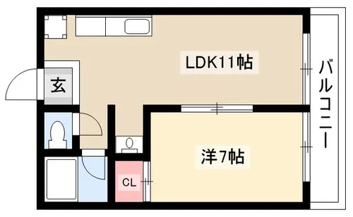 コーポ小池【206号室】の間取り