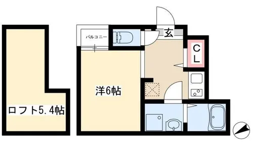 イデアーレ尼ケ坂【105号室】の間取り