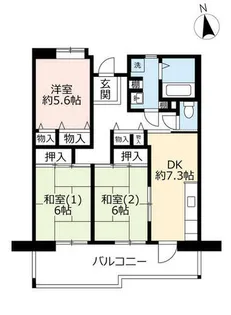 URルゼフィール名谷東【4210302号室】の間取り