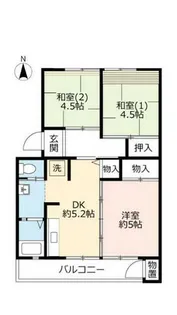UR新多聞【1590101号室】の間取り