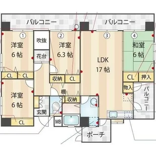 PURE TAISHU【0401号室】の間取り