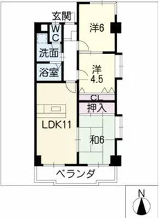 サンケンユーム【1階】の間取り