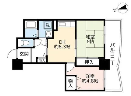 URサンクレア池下【0021104号室】の間取り