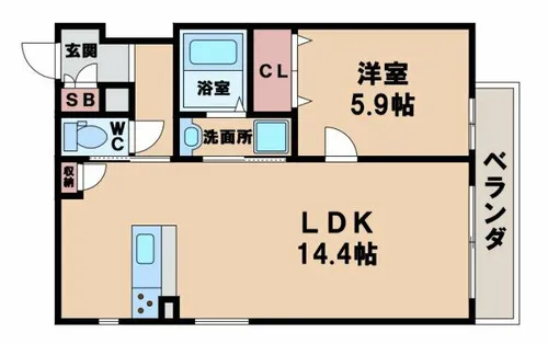 シャーメゾンコモドエスパシオ【2階】の間取り