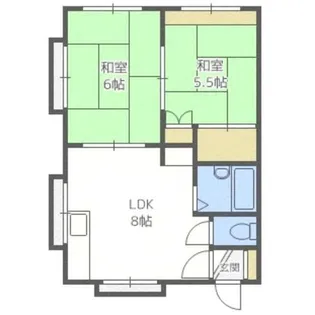 北海道札幌市手稲区富丘一条7丁目【アパート】の間取り