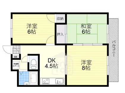 メロディーハイツ高槻2【1階】の間取り